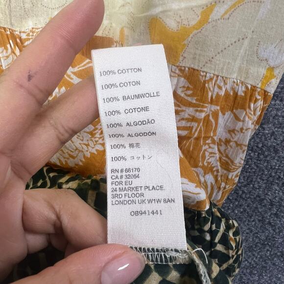 Free People Gotta Have You Cotton Mixed-Print Keyhole Top Size Small - Picture 9 of 10